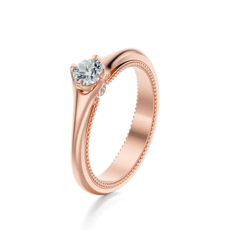 Pierścionek z różowego złota z diamentami AJPZ_134